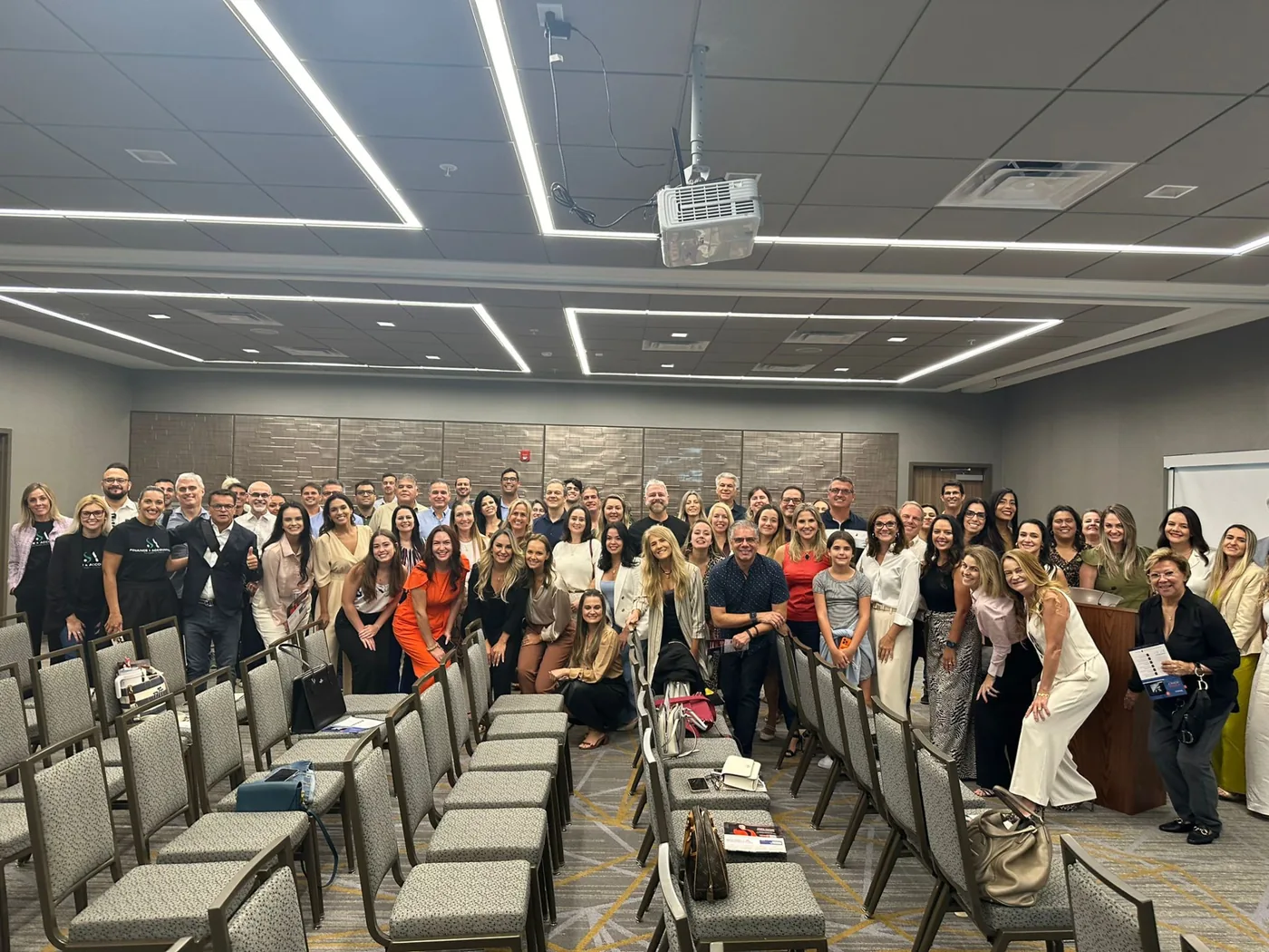 Bianca Lincks with a group of professionals after an educational event